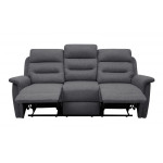 Paris Prix Canapé De Relaxation 3 Places Tissu "Kato" 191cm Gris Foncé