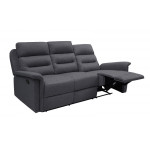 Paris Prix Canapé De Relaxation 3 Places Tissu "Kato" 191cm Gris Foncé