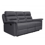 paris prix Canapé de Relaxation 3 Places Tissu "Kato" 191cm Gris Foncé