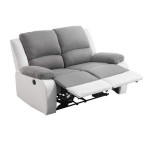 Paris Prix Canapé De Relaxation Électrique 2 Places "Ota" 143cm Gris & Blanc
