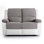Paris Prix Canapé De Relaxation Microfibre "Polo" 143cm Gris & Blanc