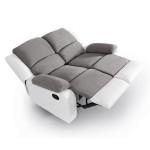 Paris Prix Canapé De Relaxation Microfibre "Polo" 143cm Gris & Blanc