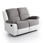 paris prix Canapé de Relaxation Microfibre "Polo" 143cm Gris & Blanc
