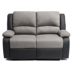 Paris Prix Canapé De Relaxation Microfibre "Polo" 143cm Gris & Noir