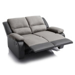Paris Prix Canapé De Relaxation Microfibre "Polo" 143cm Gris & Noir