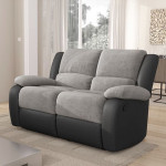 Paris Prix Canapé De Relaxation Microfibre "Polo" 143cm Gris & Noir