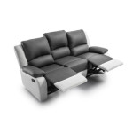 Paris Prix Canapé De Relaxation Microfibre "Polo" 193cm Gris & Blanc