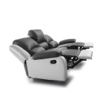 Paris Prix Canapé De Relaxation Microfibre "Polo" 193cm Gris & Blanc