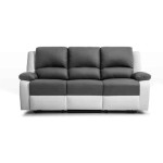 paris prix Canapé de Relaxation Microfibre "Polo" 193cm Gris & Blanc