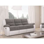 Paris Prix Canapé De Relaxation "Polo" 193cm Gris & Blanc