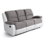 paris prix Canapé de Relaxation "Polo" 193cm Gris & Blanc