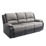 Paris Prix Canapé De Relaxation "Polo" 193cm Gris & Noir