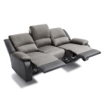 Paris Prix Canapé De Relaxation "Polo" 193cm Gris & Noir