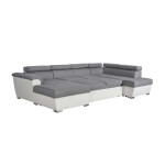 Paris Prix Canapé Panoramique Convertible "2 Coffres" 320 5cm Gris & Blanc