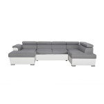 paris prix Canapé Panoramique Convertible "2 Coffres" 320 5cm Gris & Blanc