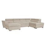 Paris Prix Canapé Panoramique Convertible "2 Coffres" 322cm Beige