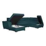 Paris Prix Canapé Panoramique Convertible "2 Coffres" 322cm Bleu