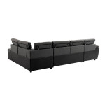 Paris Prix Canapé Panoramique Convertible "2 Coffres" 322cm Gris & Noir