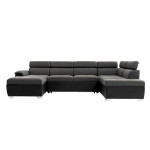 paris prix Canapé Panoramique Convertible "2 Coffres" 322cm Gris & Noir