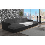 Paris Prix Canapé Panoramique Convertible "Ascobar" 365cm Noir & Gris