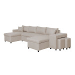 Paris Prix Canapé Panoramique Convertible "Coval" 311cm Beige