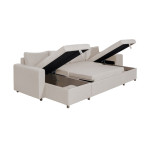 Paris Prix Canapé Panoramique Convertible "Coval" 311cm Beige