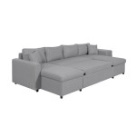 Paris Prix Canapé Panoramique Convertible "Coval" 311cm Gris Clair