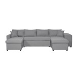 paris prix Canapé Panoramique Convertible "Coval" 311cm Gris Clair