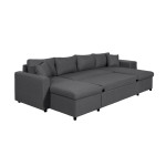 Paris Prix Canapé Panoramique Convertible "Coval" 311cm Gris Foncé