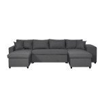 paris prix Canapé Panoramique Convertible "Coval" 311cm Gris Foncé