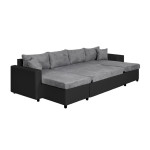 Paris Prix Canapé Panoramique Convertible "Coval" 311cm Gris & Noir
