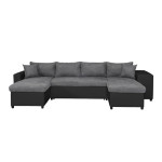 paris prix Canapé Panoramique Convertible "Coval" 311cm Gris & Noir