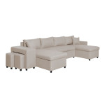Paris Prix Canapé Panoramique Convertible "Coval II" 311cm Beige