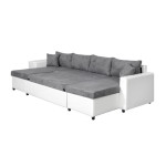 Paris Prix Canapé Panoramique Convertible "Coval II" 311cm Gris & Blanc