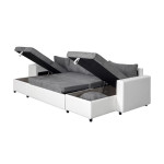 Paris Prix Canapé Panoramique Convertible "Coval II" 311cm Gris & Blanc