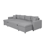 Paris Prix Canapé Panoramique Convertible "Coval II" 311cm Gris Clair