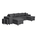 Paris Prix Canapé Panoramique Convertible "Coval II" 311cm Gris Foncé