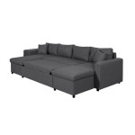 Paris Prix Canapé Panoramique Convertible "Coval II" 311cm Gris Foncé