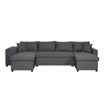 paris prix Canapé Panoramique Convertible "Coval II" 311cm Gris Foncé