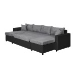 Paris Prix Canapé Panoramique Convertible "Coval II" 311cm Gris & Noir