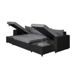 Paris Prix Canapé Panoramique Convertible "Coval II" 311cm Gris & Noir