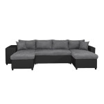 paris prix Canapé Panoramique Convertible "Coval II" 311cm Gris & Noir