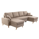 Paris Prix Canapé Panoramique Convertible "Koli" 289cm Beige