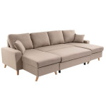 Paris Prix Canapé Panoramique Convertible "Koli" 289cm Beige