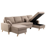 Paris Prix Canapé Panoramique Convertible "Koli" 289cm Beige