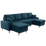 Paris Prix Canapé Panoramique Convertible "Koli" 289cm Bleu