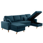 Paris Prix Canapé Panoramique Convertible "Koli" 289cm Bleu