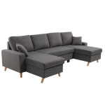 Paris Prix Canapé Panoramique Convertible "Koli" 289cm Gris