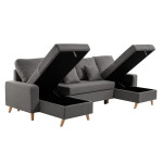 Paris Prix Canapé Panoramique Convertible "Koli" 289cm Gris