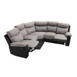 Paris Prix Canapé Panoramique Relaxation "Tyoa" 238cm Gris & Noir